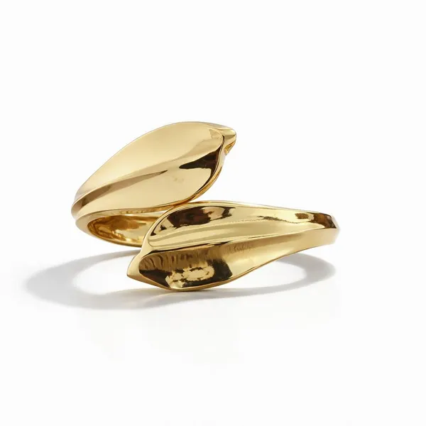 Gold_Plated_Brass_Double_Leaf_Wrap_Open_Cuff_Bracelet_For_Women